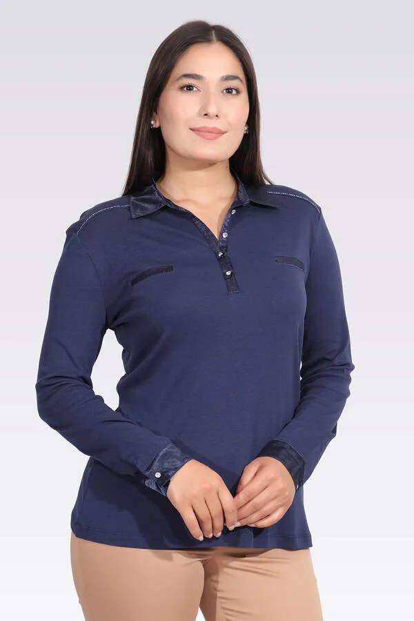 10664 SATEN GARNİLİ ŞIK ÖRME BLUZ - Romance Adana