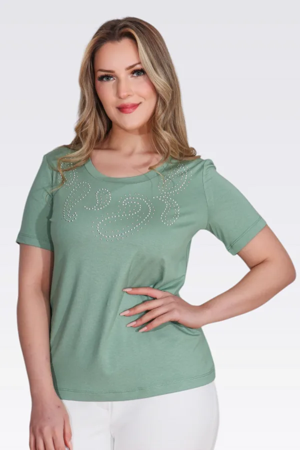 10741 TAŞ BASKILI ÖRME BLUZ - Romance Adana