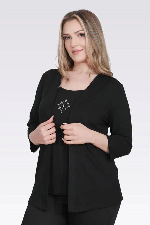 10743 TAŞ DETAYLI ÖRME İKİLİ TAKIM - Romance Adana abiye elbise