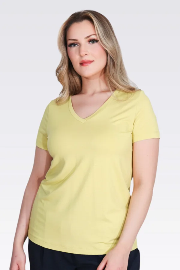 10839 V YAKA KISA KOL TSHİRT - Romance Adana