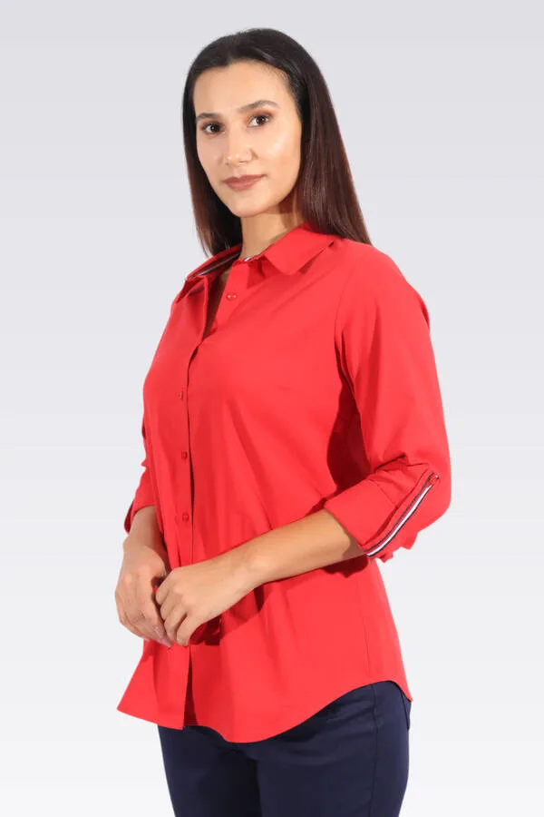 10940 ŞERİT DETAYLI SPOR GÖMLEK - Romance Adana abiye elbise