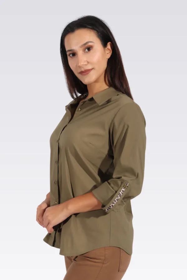 10940 ŞERİT DETAYLI SPOR GÖMLEK - Romance Adana abiye elbise