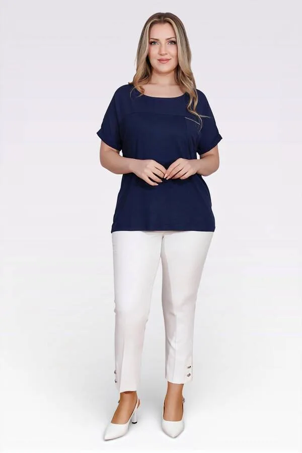 30106 ŞIK DÜĞME DETAYLI BİLEK BOY PANTOLON - Romance Adana abiye elbise